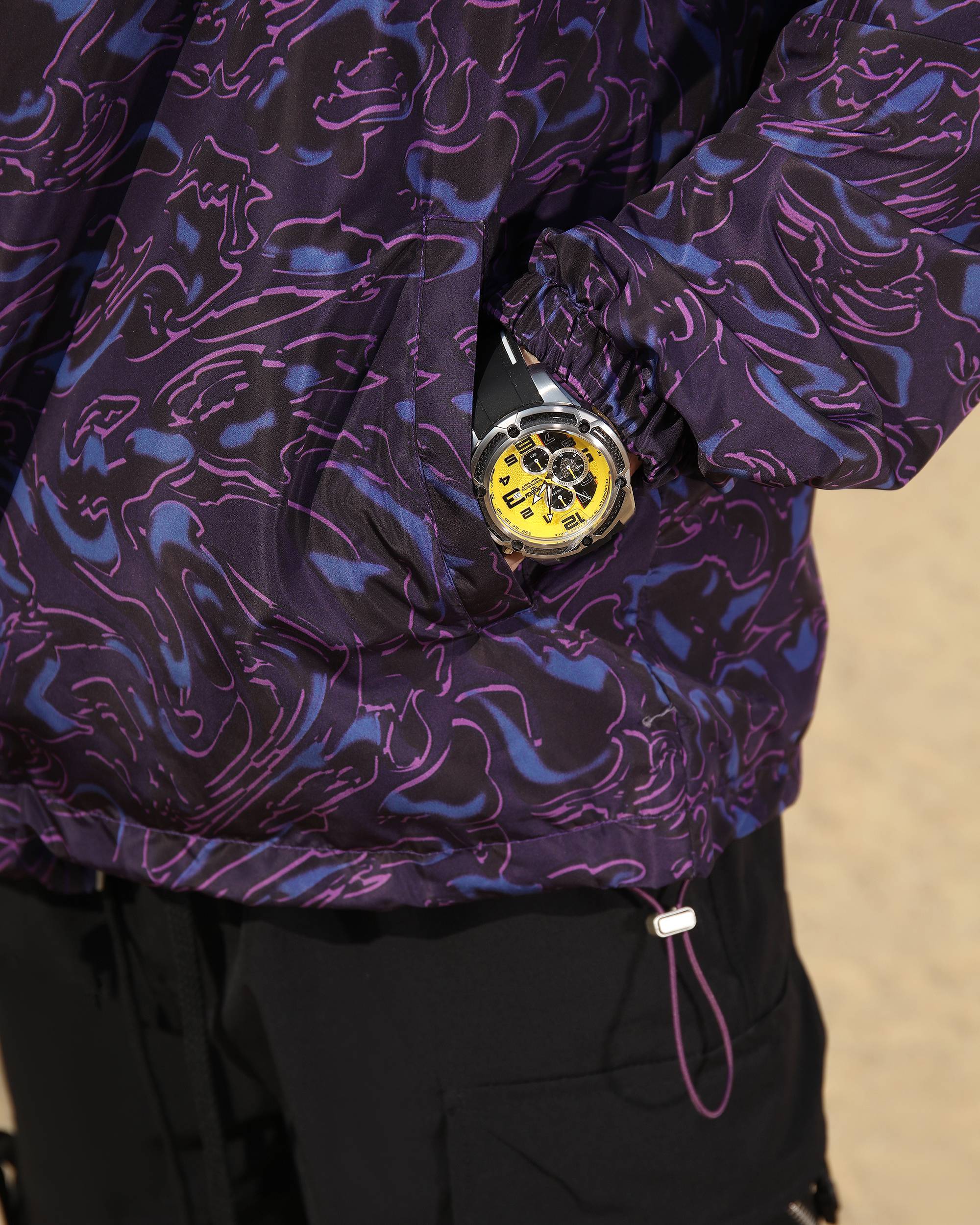 Logeqi® Men’s Marble Pattern Windbreaker Jacket