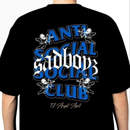 Streetwear Oversized Gothic Graphic Tees with Lettering & Skull Angel
