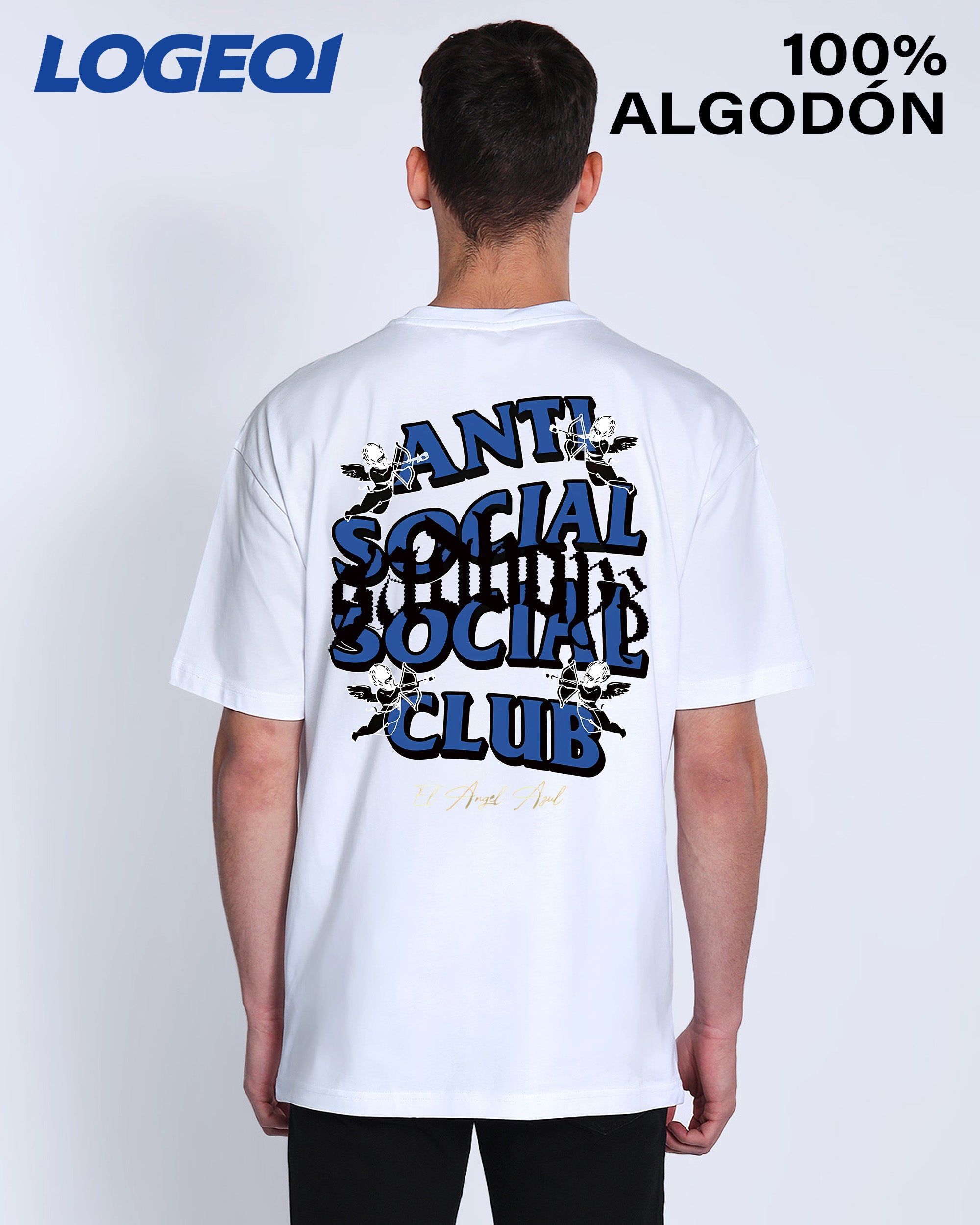 Streetwear Oversized Gothic Graphic Tees with Lettering & Skull Angel