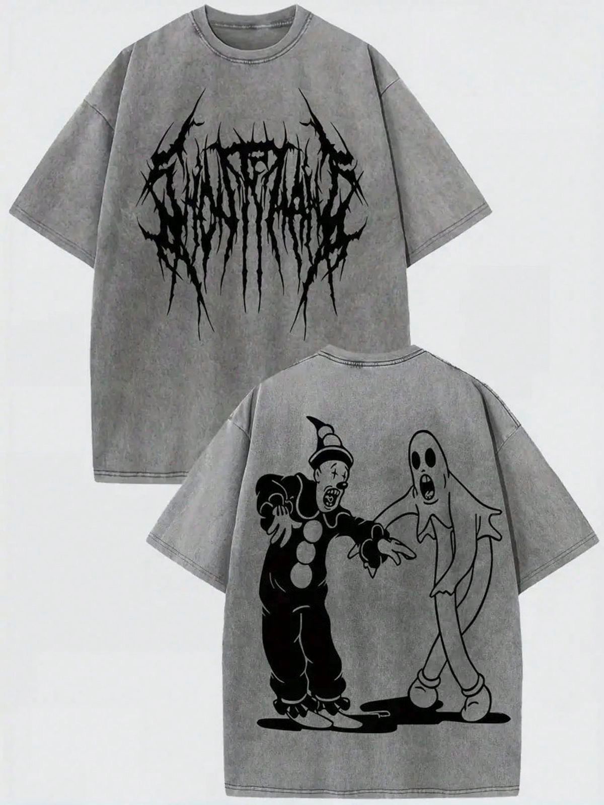 Men’s Streetwear Ghost Clown Graphic T-Shirts 100% Cotton