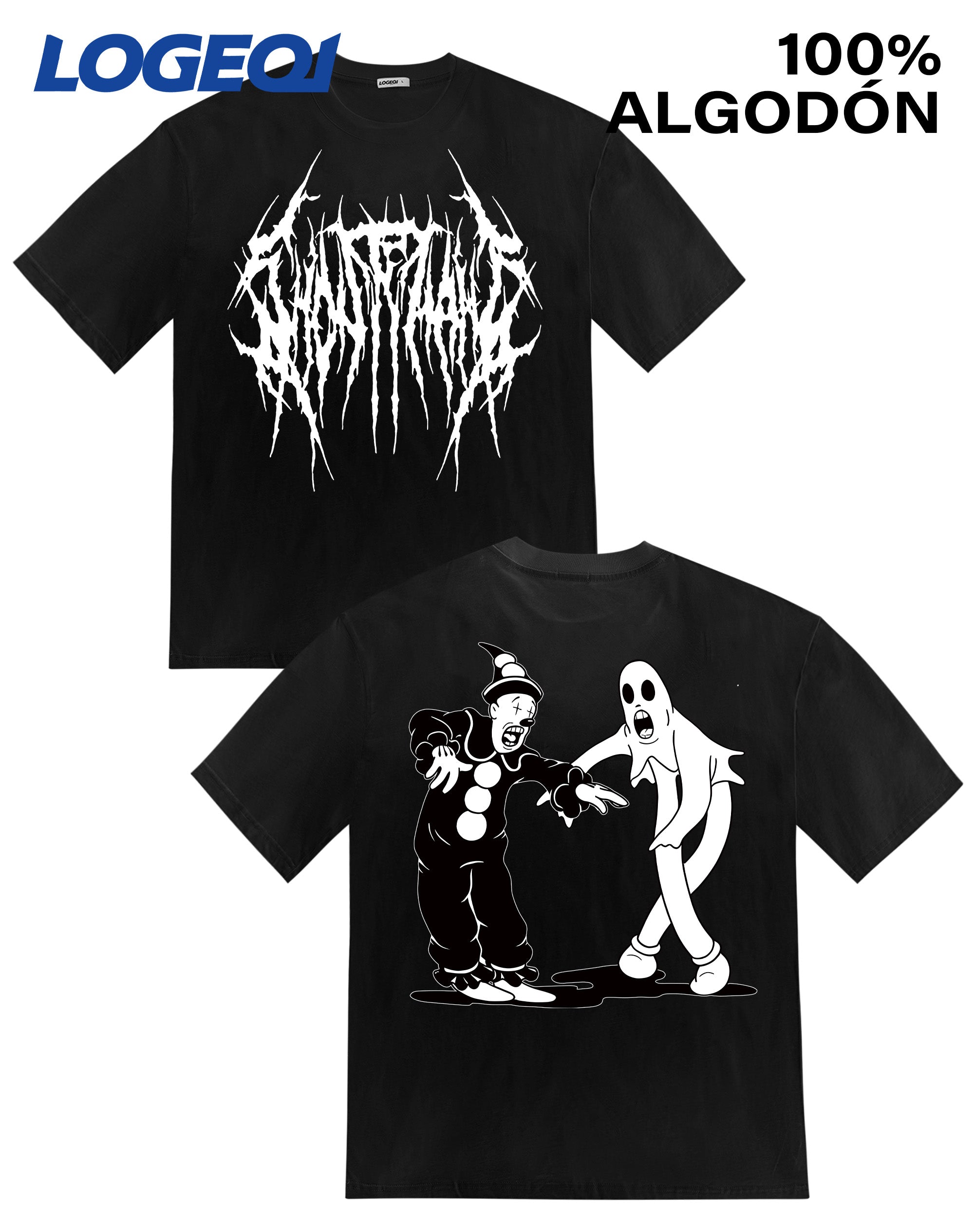 Men’s Streetwear Ghost Clown Graphic T-Shirts 100% Cotton