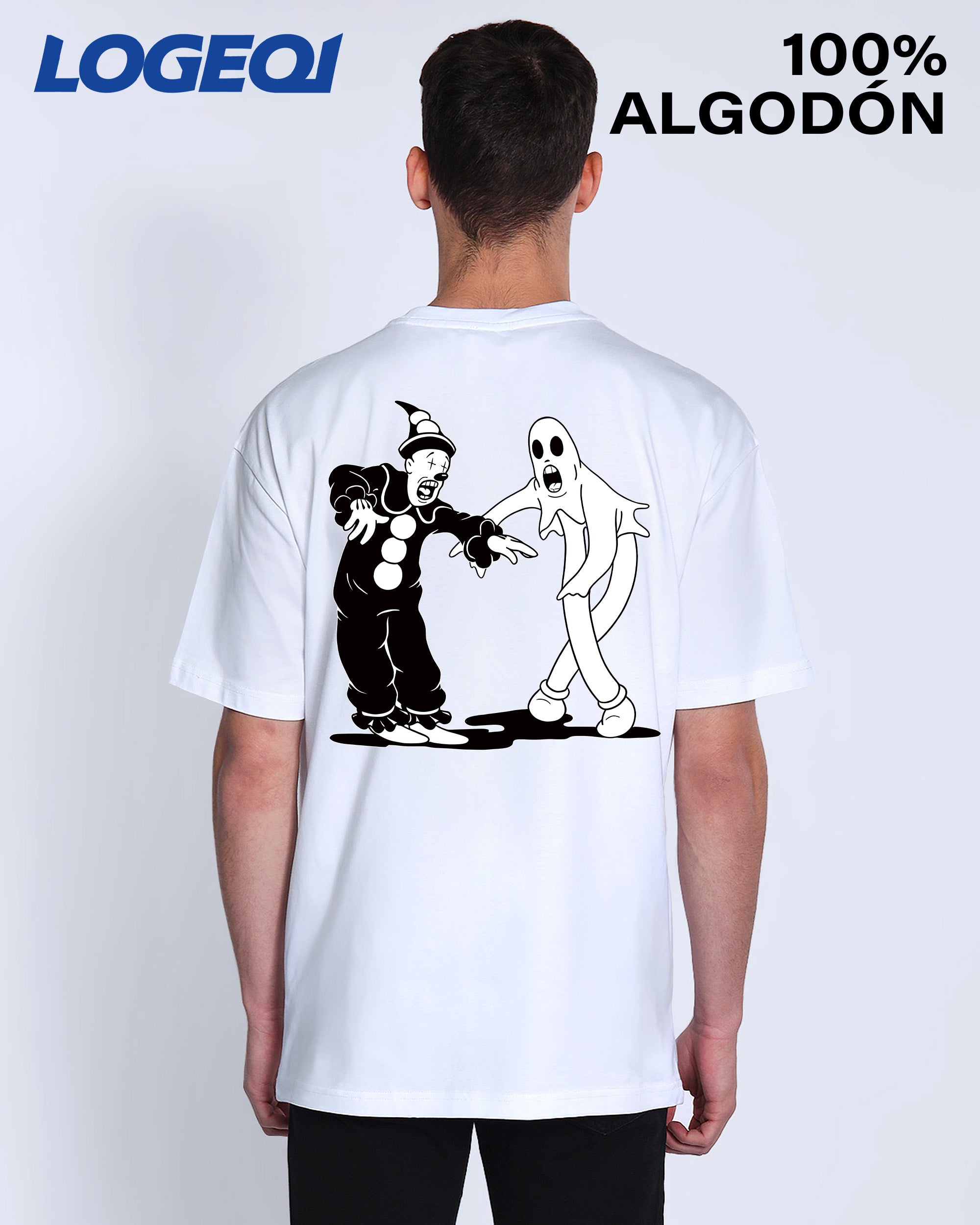 Men’s Streetwear Ghost Clown Graphic T-Shirts 100% Cotton