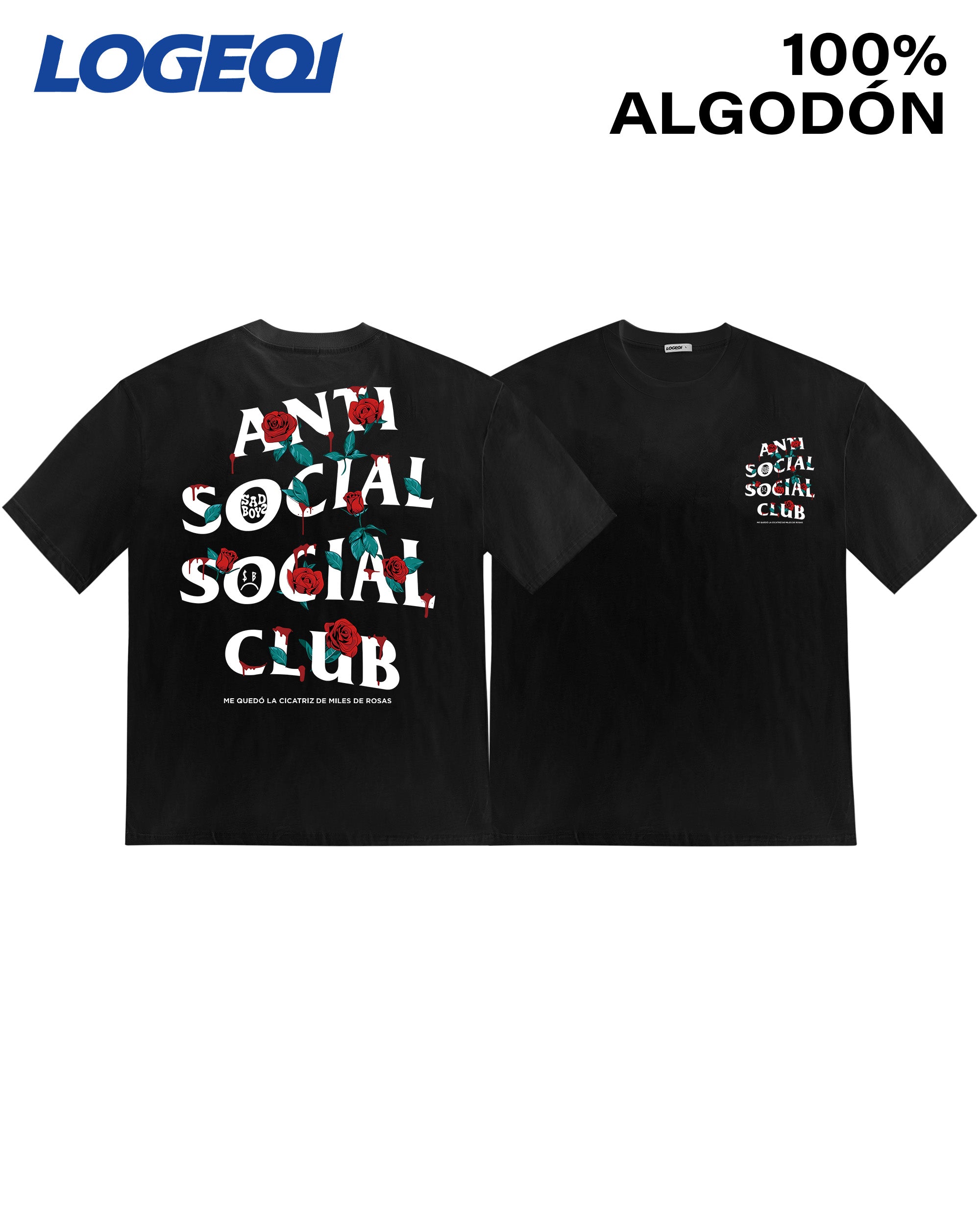 Anti Social Club Men’s Streetwear Graphic T-Shirts 100% Cotton