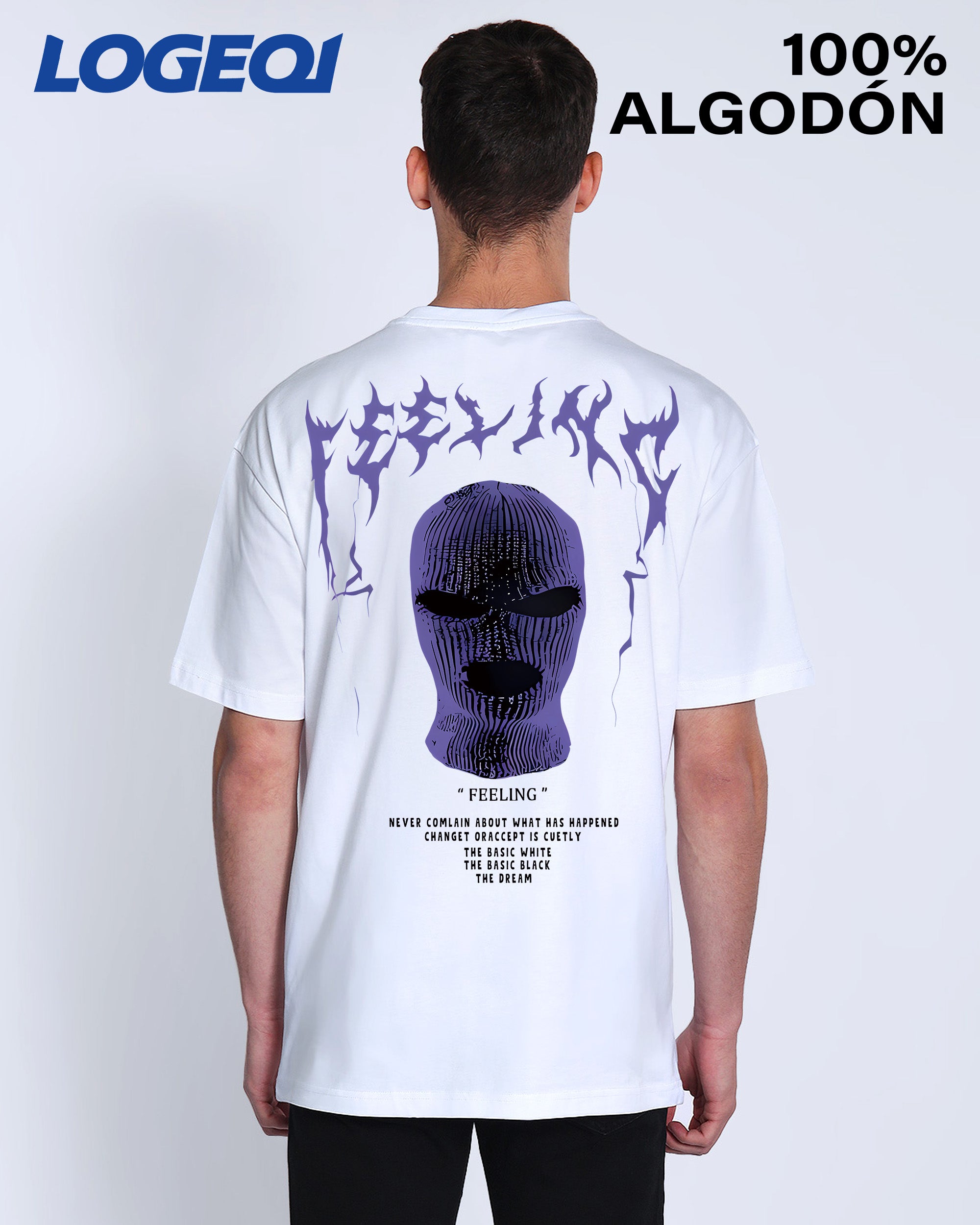 Men’s Streetwear Oversized Chill Mask Guy Graphic Print Tees