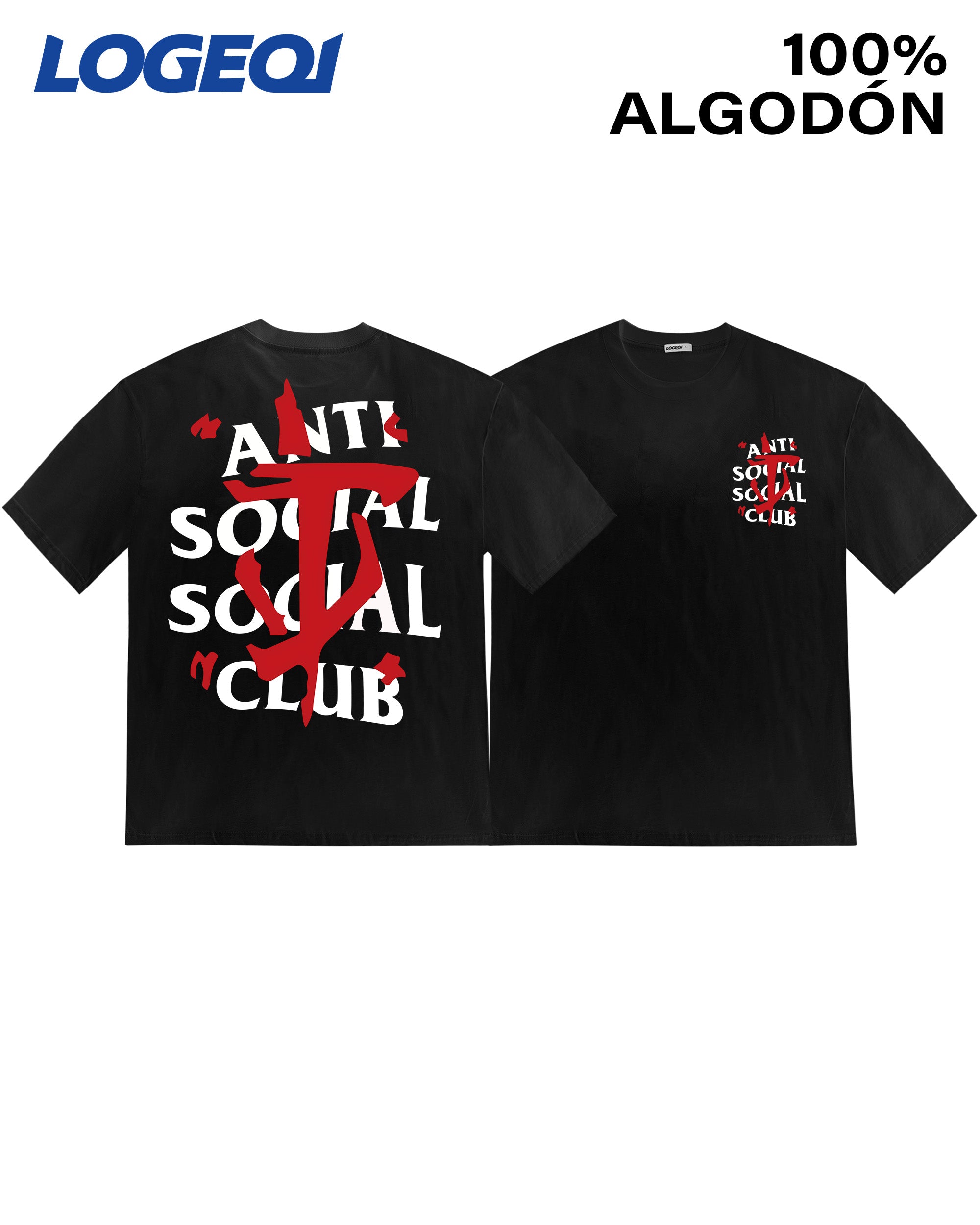 Men’s Streetwear ANTI SOCIAL Graffiti Graphic Tee 100% Cotton