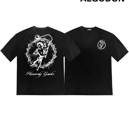 Men’s Oversized Streetwear Heavenly Guides Angel Graphic Tees