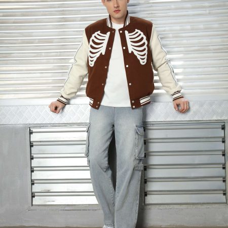 Men’s 3D Skeleton Varsity Jackets Oversized Streetwear