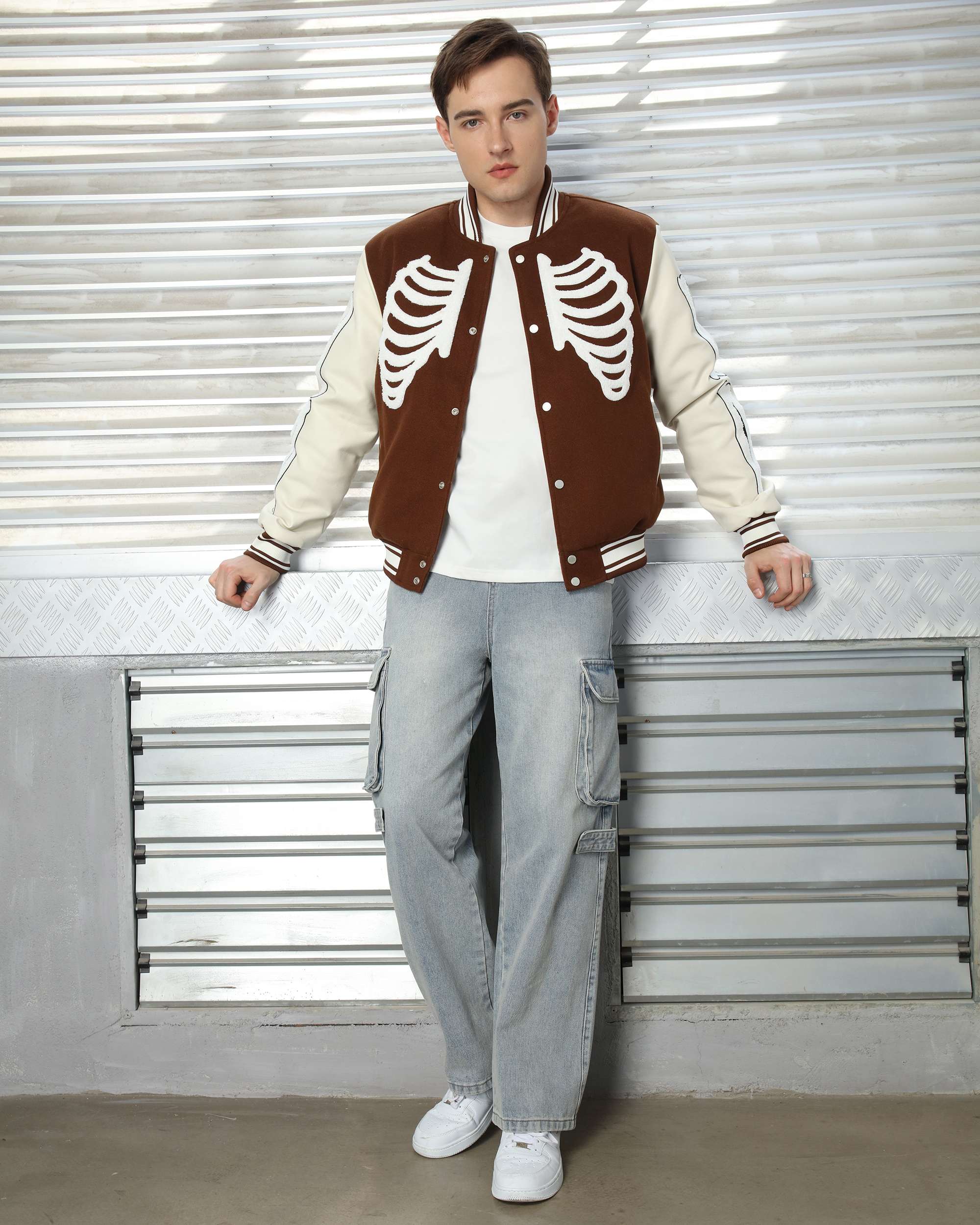 Men’s 3D Skeleton Varsity Jackets Oversized Streetwear