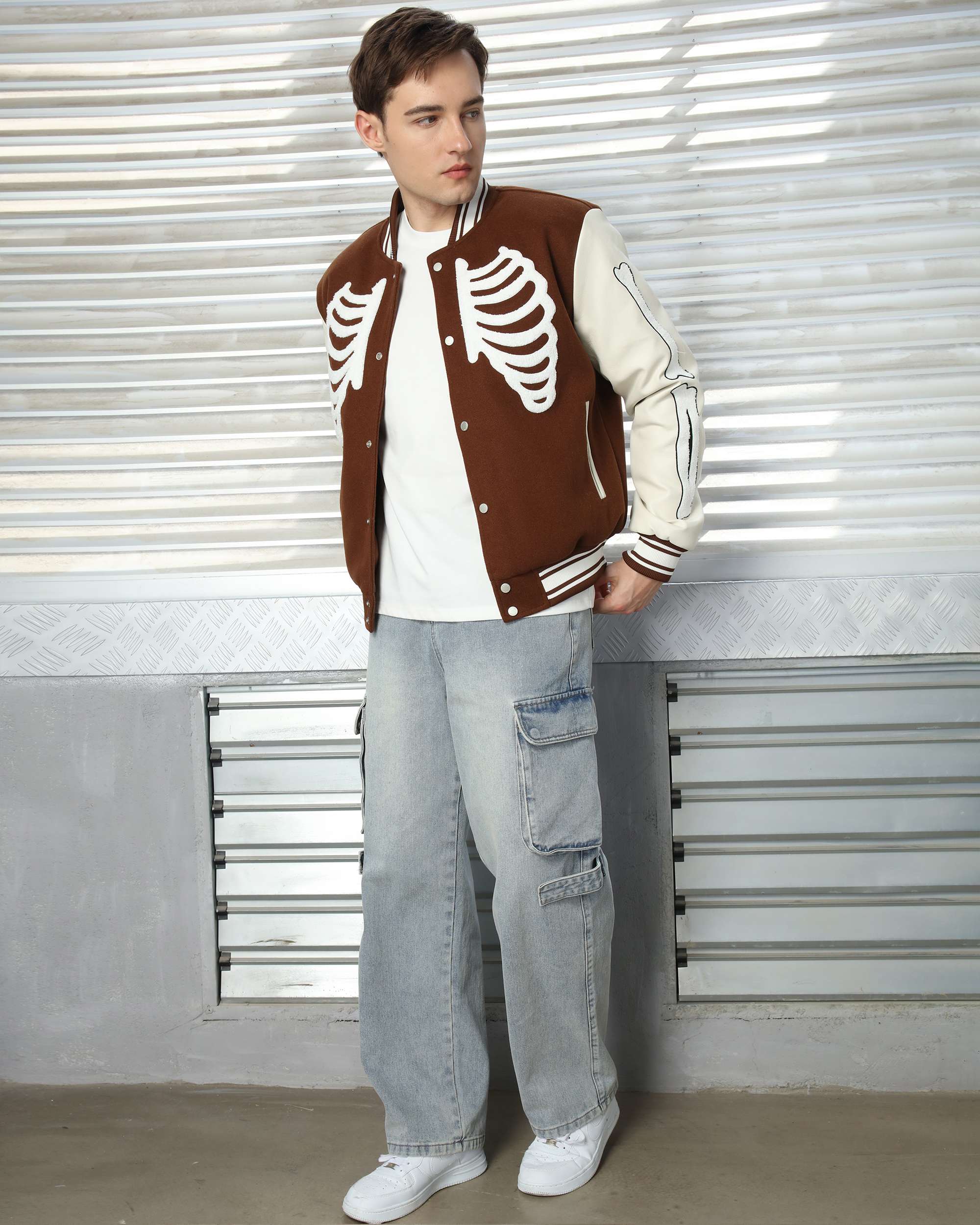 Men’s 3D Skeleton Varsity Jackets Oversized Streetwear