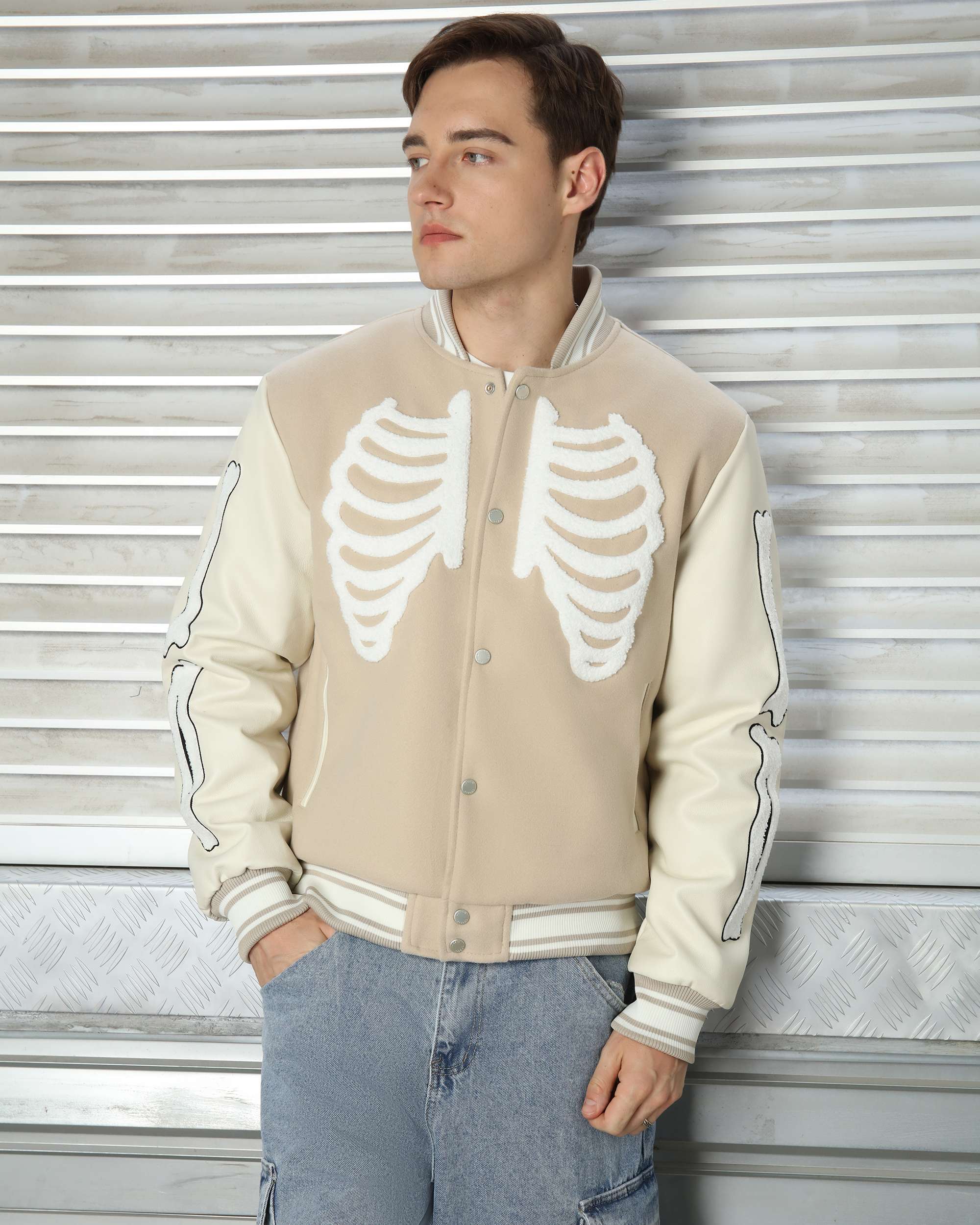 Men’s 3D Skeleton Varsity Jackets Oversized Streetwear