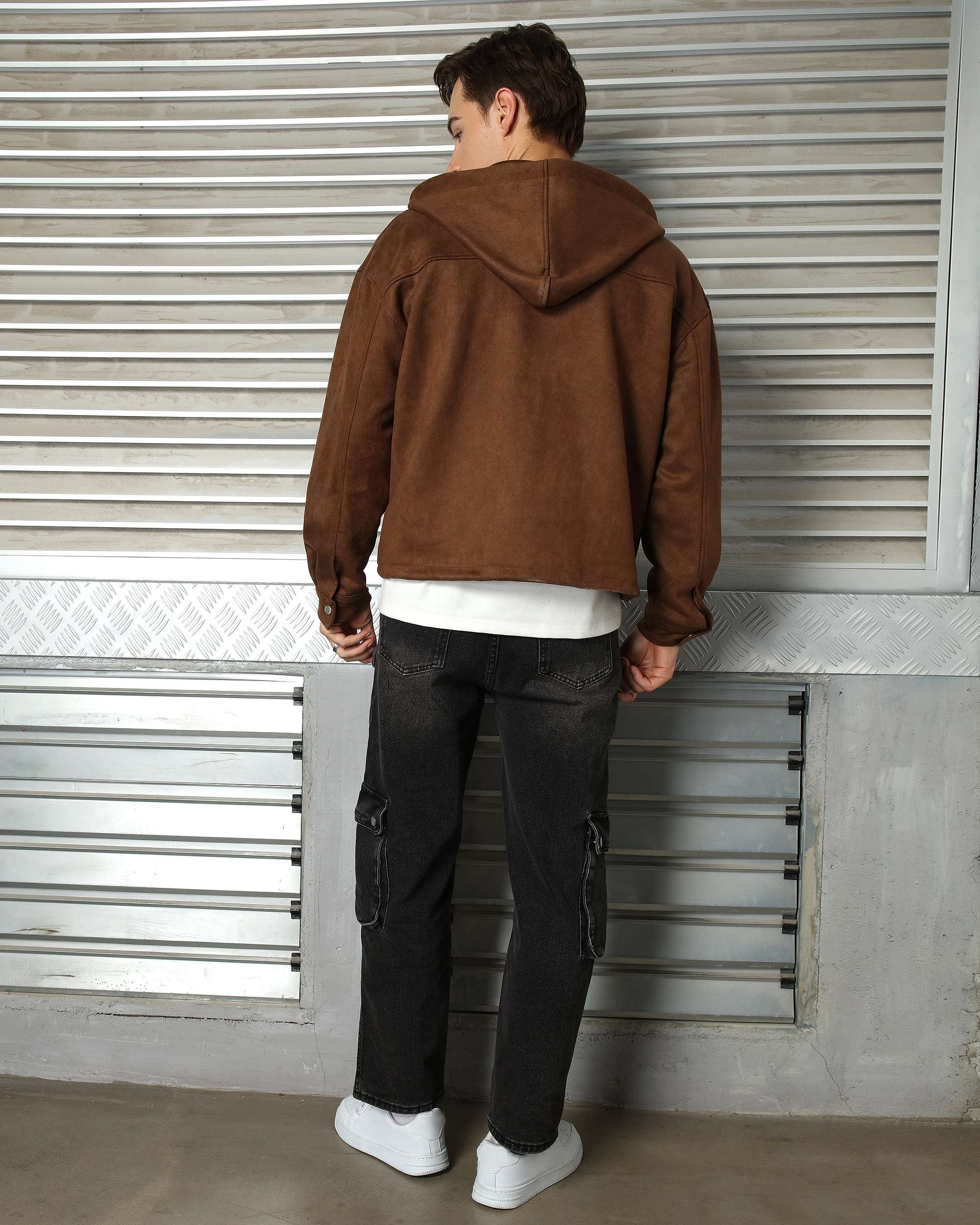 Men’s Zip-Up Hooded Shackets with Cargo Pockets Warm
