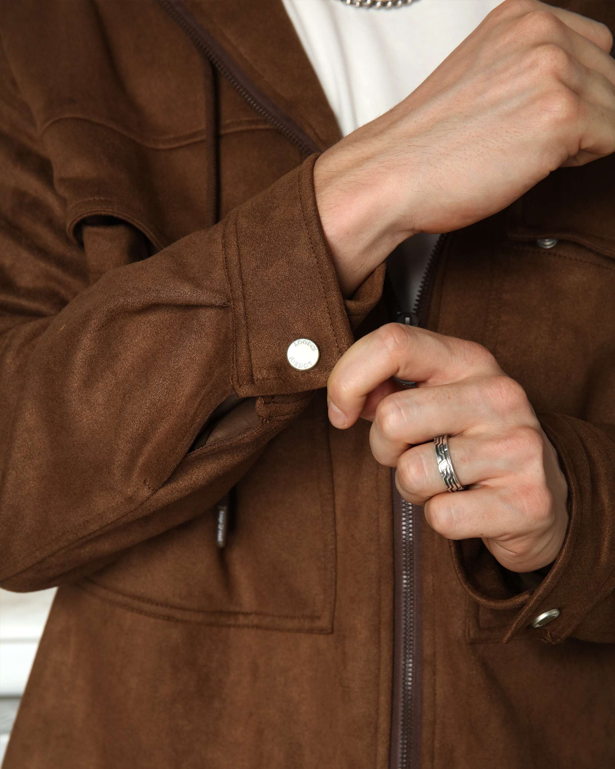 Men’s Zip-Up Hooded Shackets with Cargo Pockets Warm