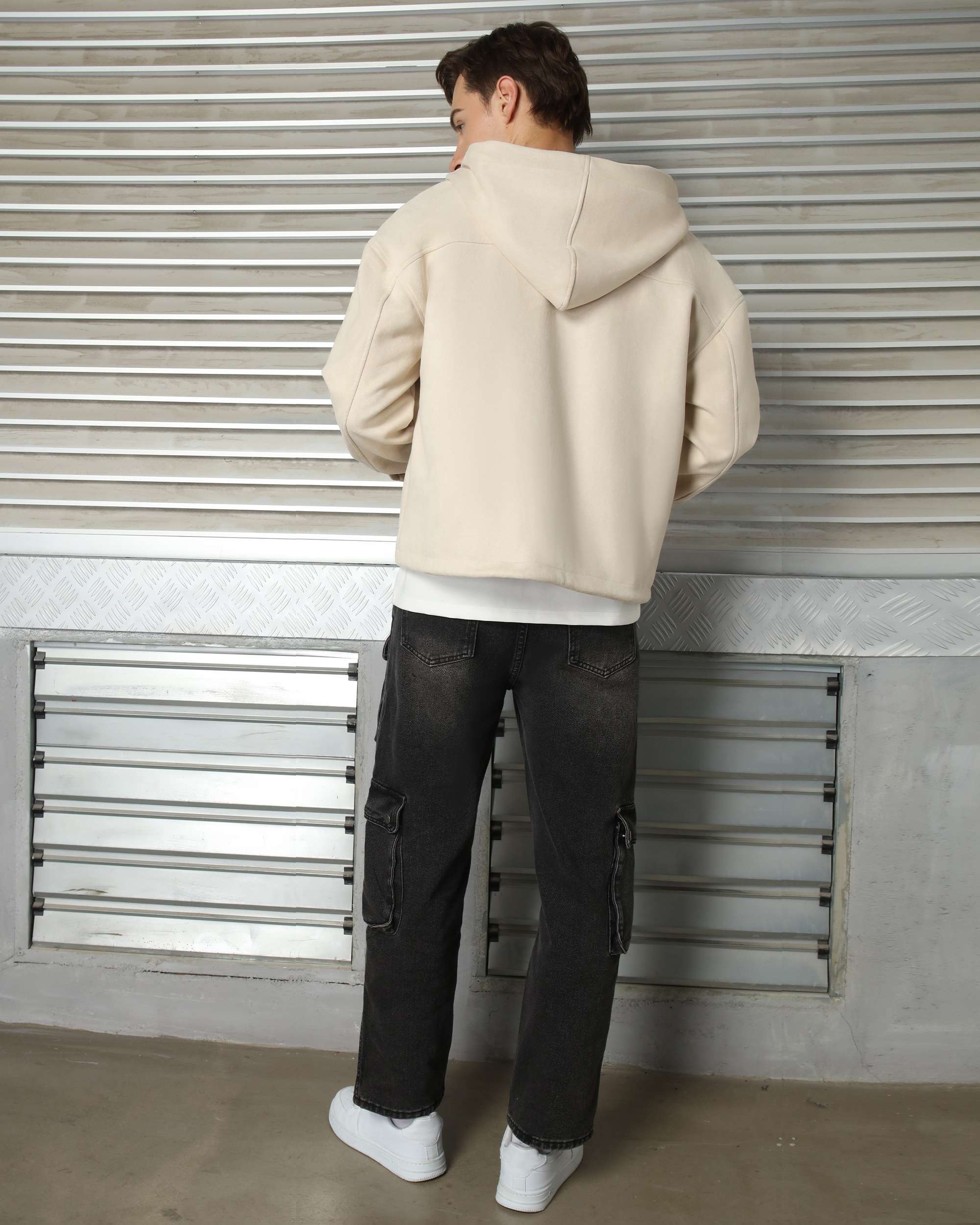 Men’s Zip-Up Hooded Shackets with Cargo Pockets Warm