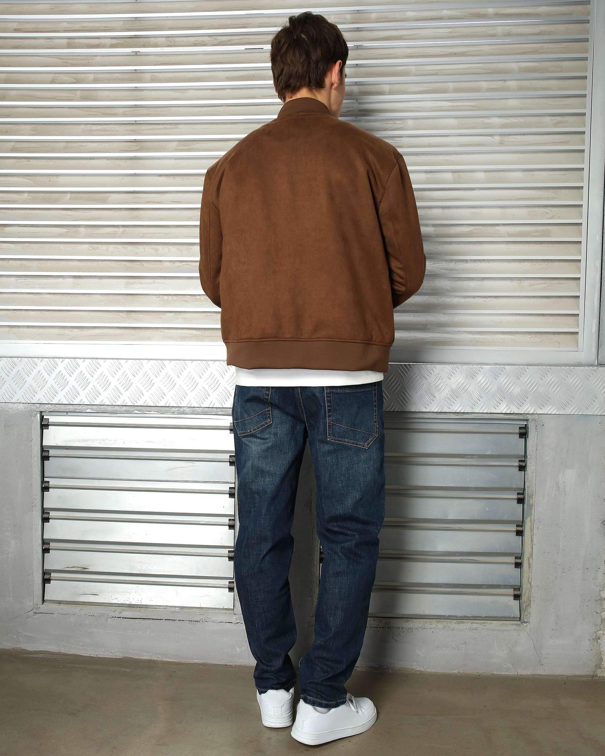 Men’s Classic Zip-Front Bomber Jackets Grey/Khaki/Coffee