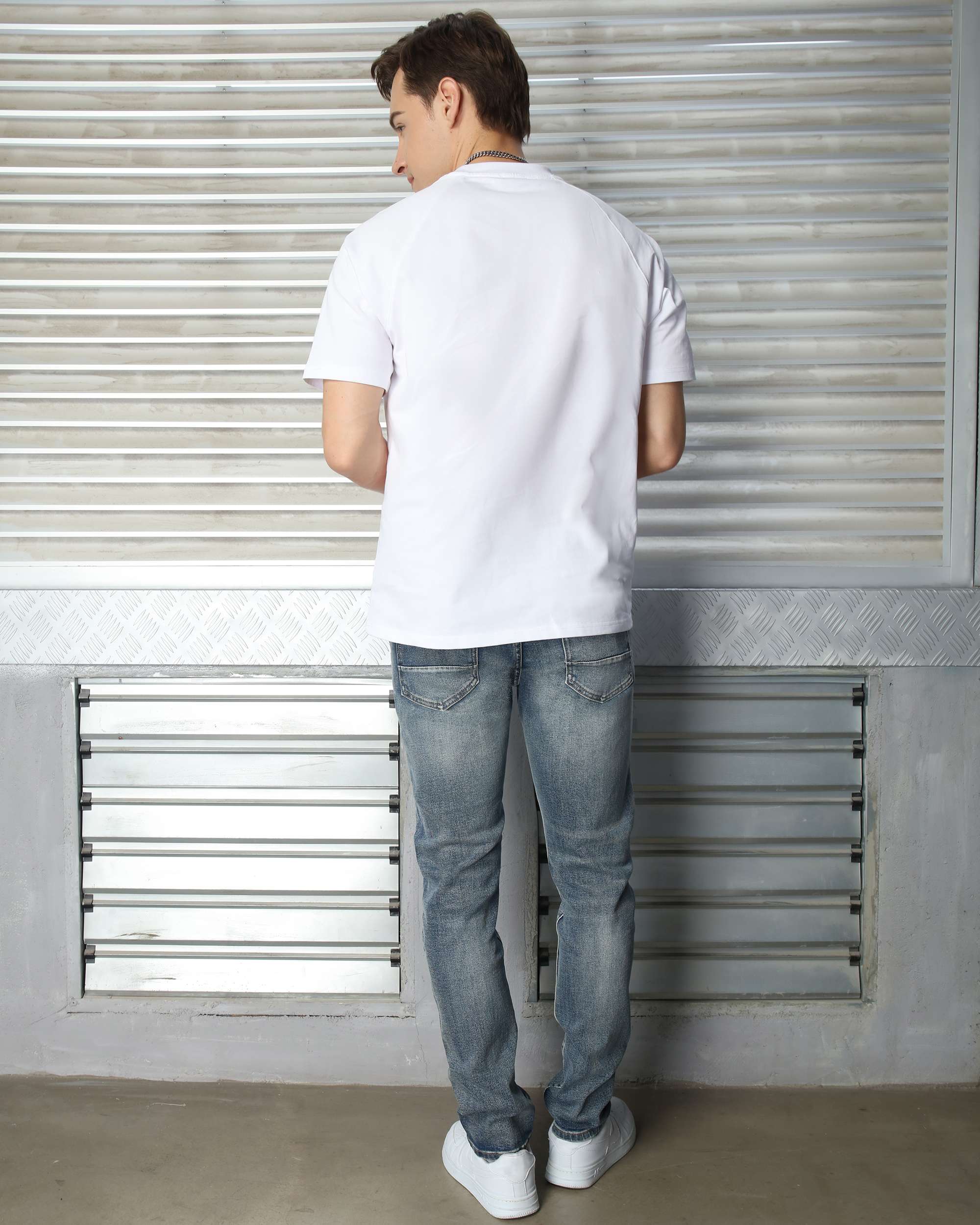 Men’s Blue Distressed & Ripped Slim Fit Jeans Vintage