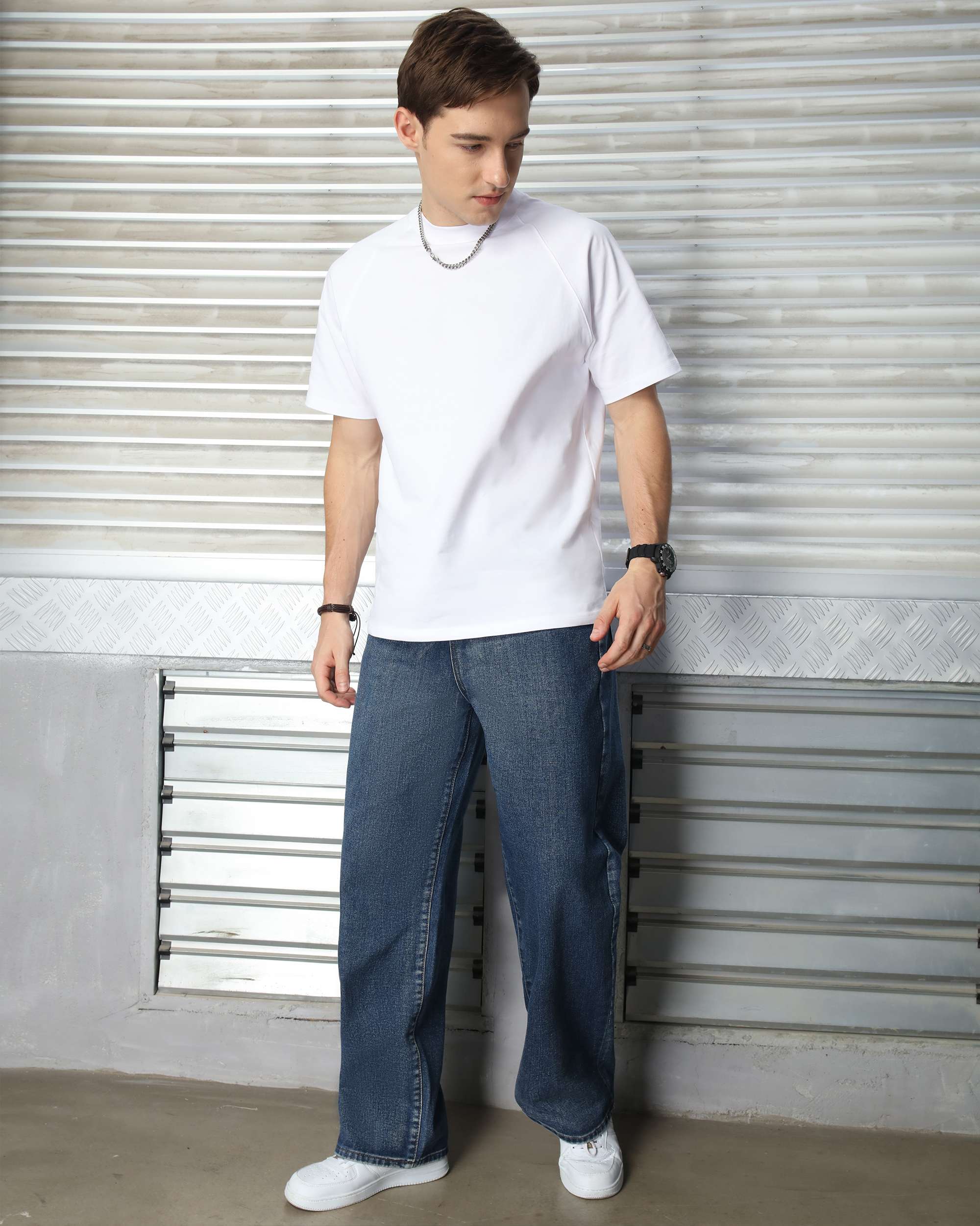 Streetwear Men’s Vintage Dark Blue Loose Baggy Jeans