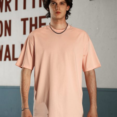Men's 100% Cotton Oversized T-Shirt – Loose Fit Solid Color Wholesale, 10 Pieces/Pack