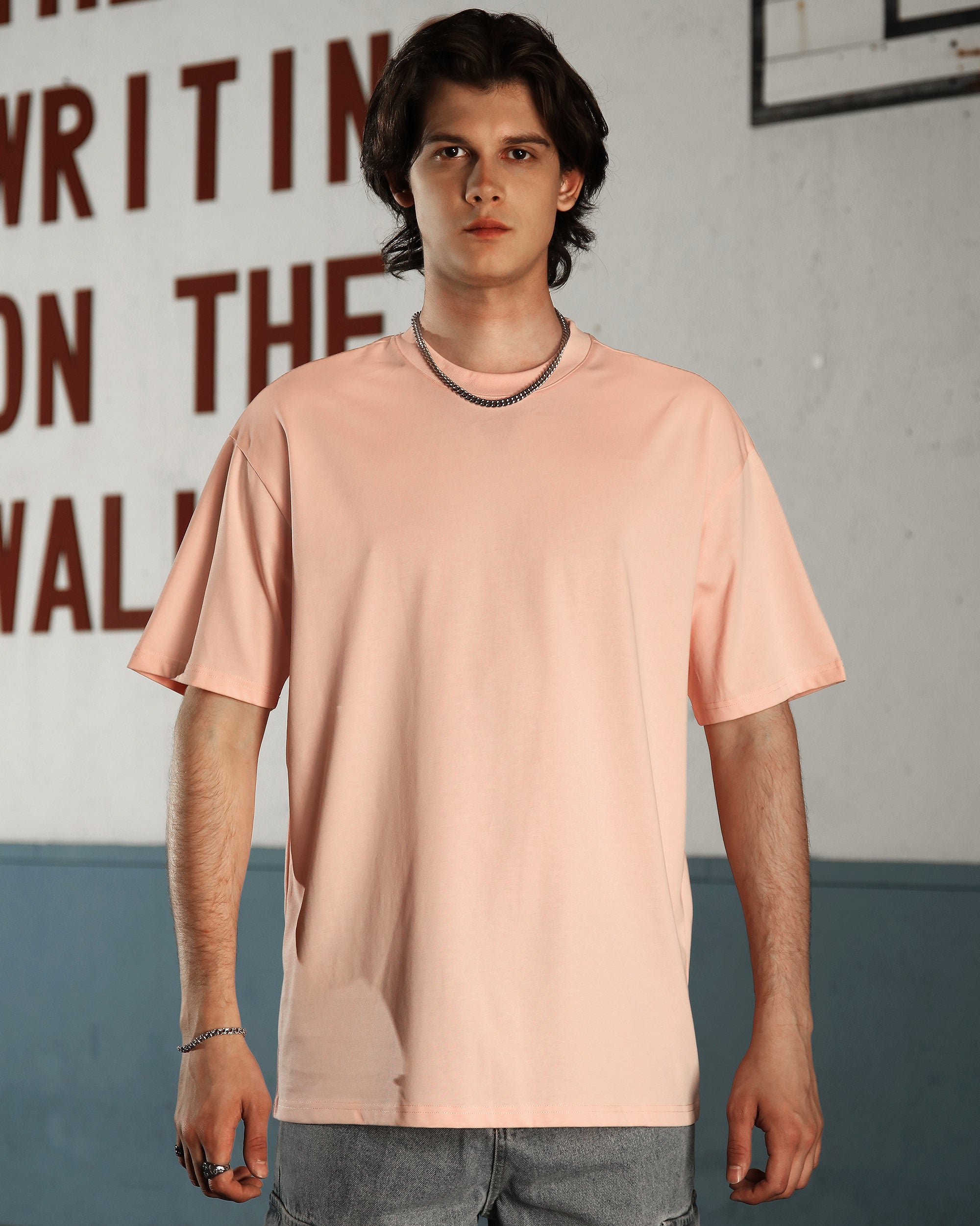 Men’s 100% Cotton Oversized T-Shirt – Loose Fit Solid Color Wholesale, 10 Pieces/Pack