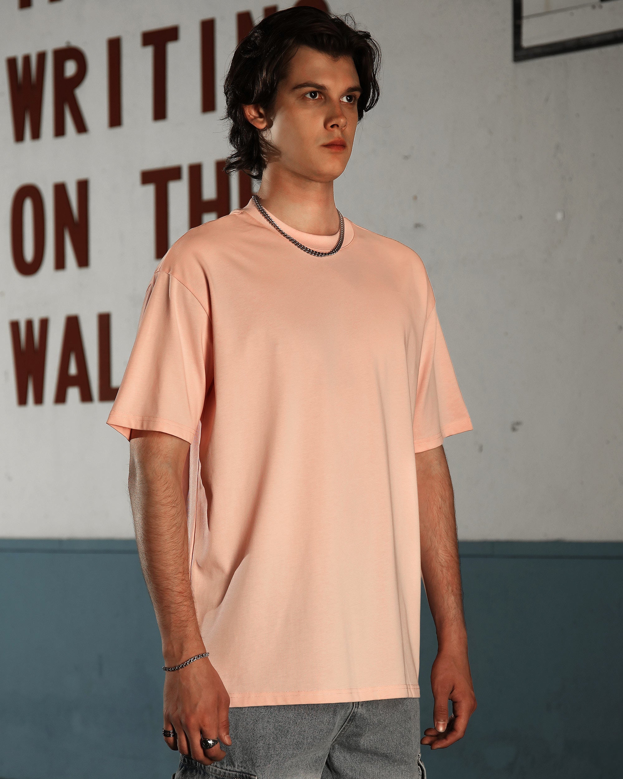 Men’s 100% Cotton Oversized T-Shirt – Loose Fit Solid Color Wholesale, 10 Pieces/Pack