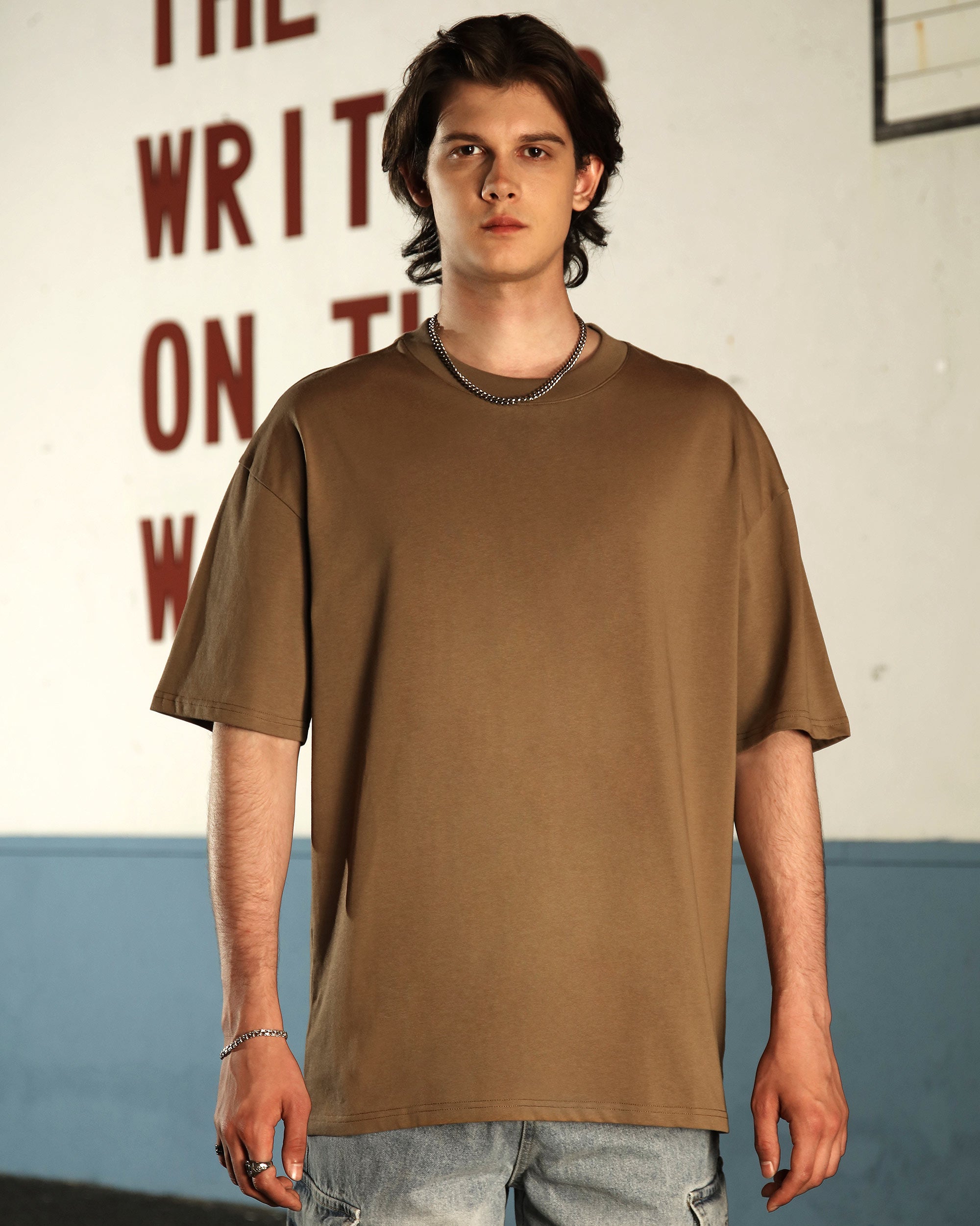 Men’s 250G 100% Cotton Oversized T-Shirt – Multi-Color Wholesale, 10 Pieces/Pack